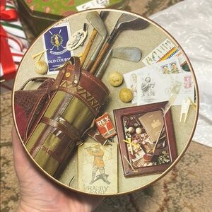 Vintage Golf-Themed Decorative Tin